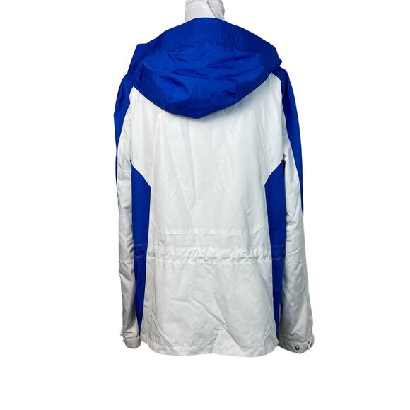 Lauren Ralph Lauren Royal Blue White Full Zip Windbreaker Rain Jacket Size L - Picture 5 of 7